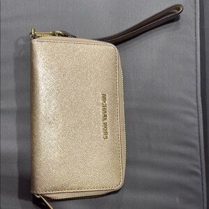 Michael Kors Gold Shimmer Clutch Wristlet